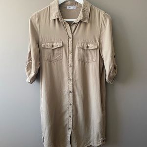 Dex Collared Shirt Dress XS